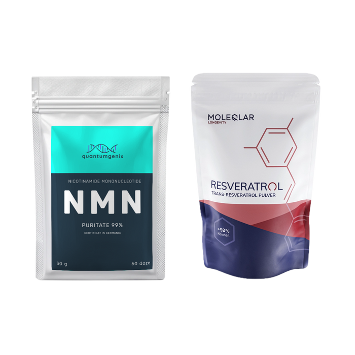 Pachet NMN și Resveratrol pulbere - 2 luni