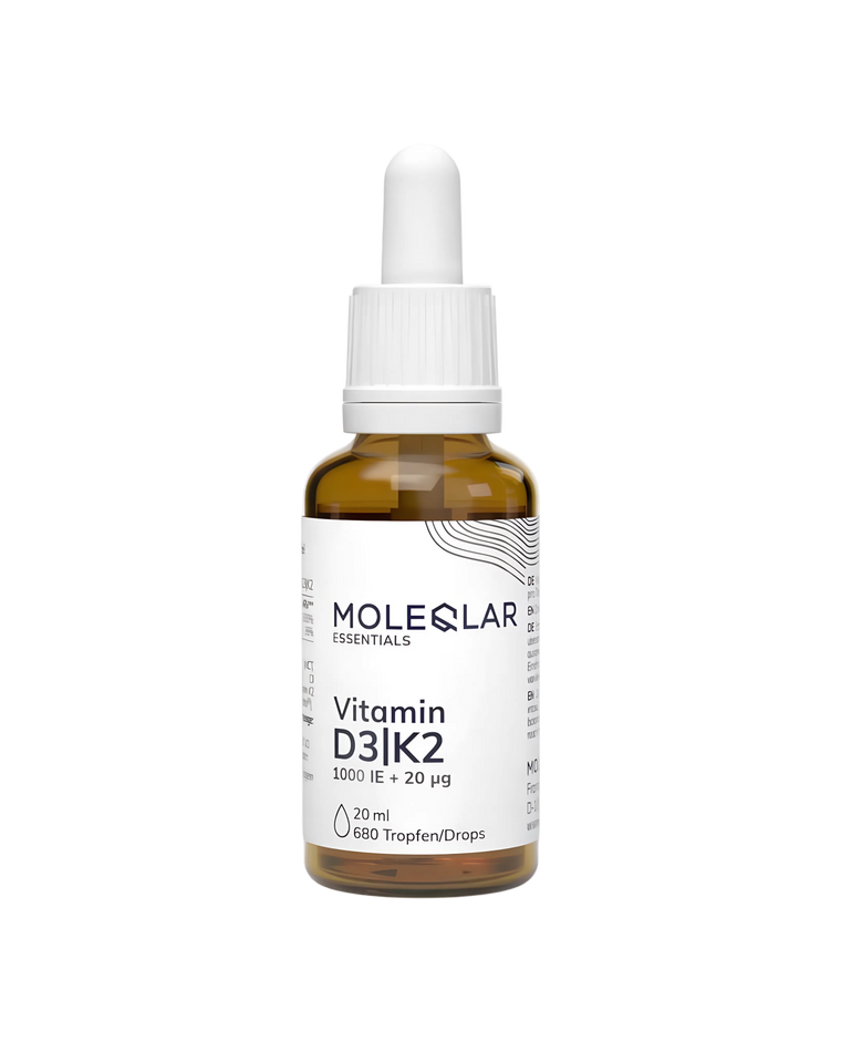 Vitamina D3 + K2 Lichid MoleQlar – 1000 UI per Picătură | 20 ml | 680.000 UI