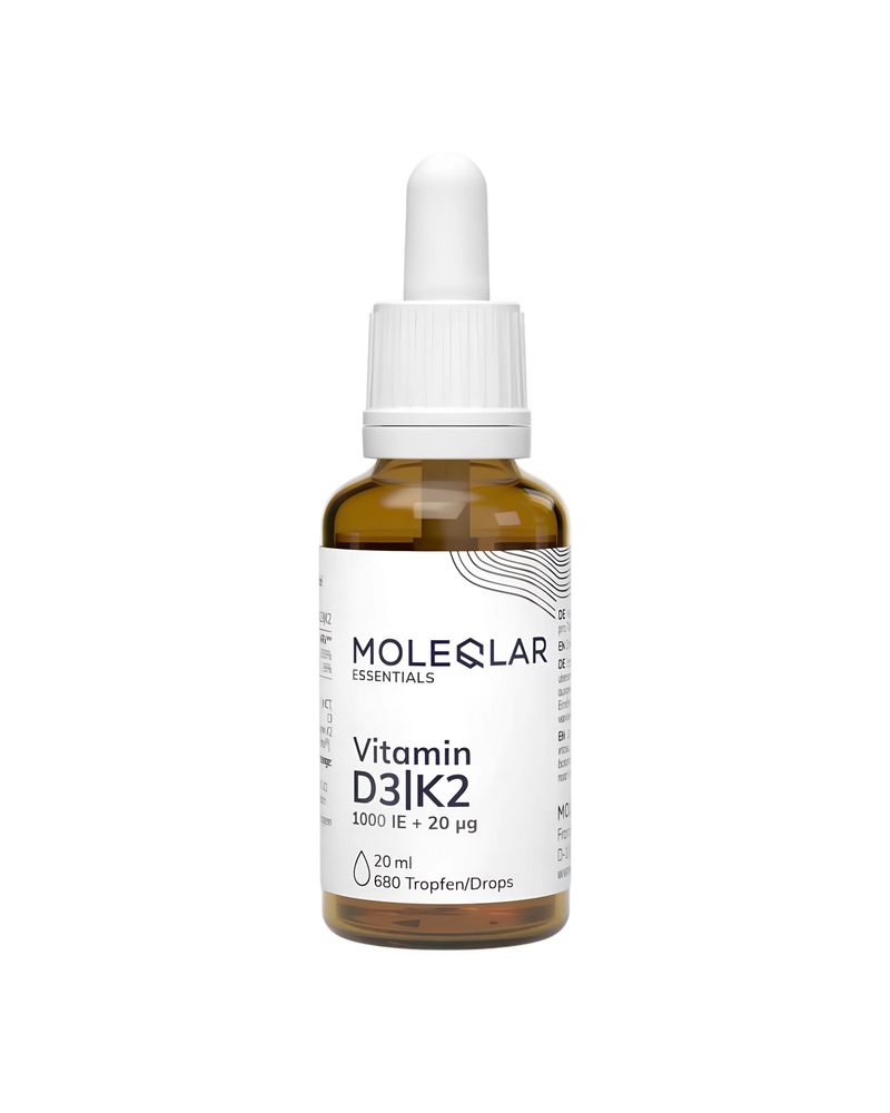 Vitamina D3 + K2 Lichid MoleQlar – 1000 UI per Picătură | 20 ml | 680.000 UI
