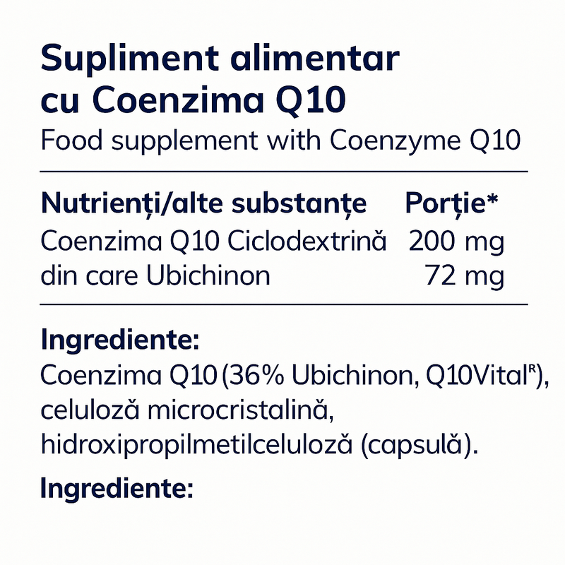coenzima q10 moleqlar eticheta