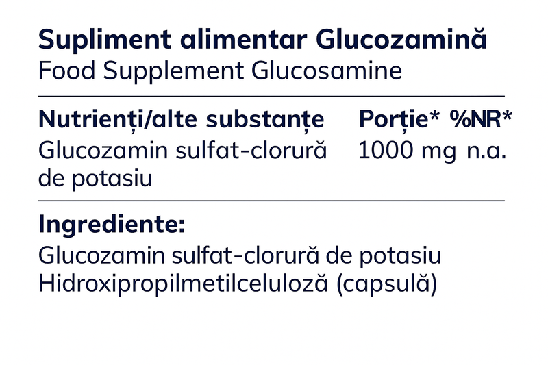 glucozamina moleqlar eticheta