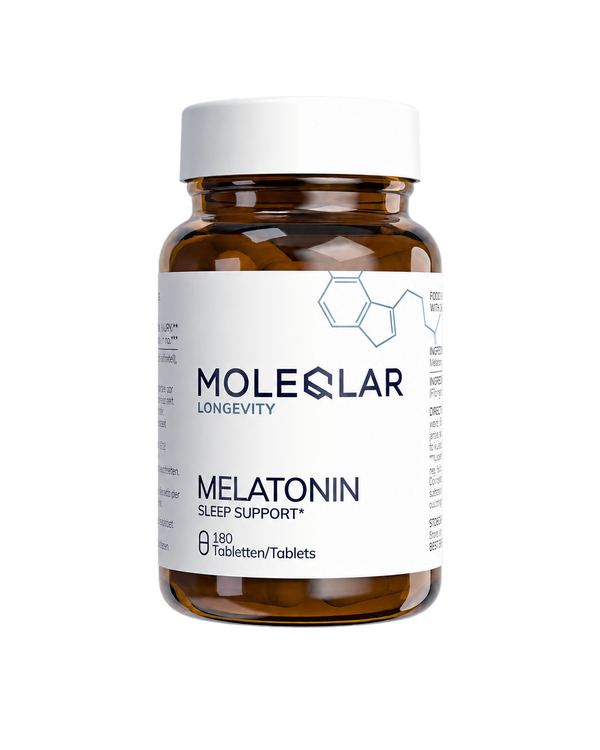 Flacon Melatonină MoleQlar 1 mg, 180 tablete divizibile